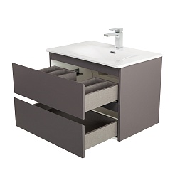 BelBagno Тумба с раковиной Kraft 39-70 подвесная Темно-Серый матовый с раковиной BB-8099-3-70 – фотография-10